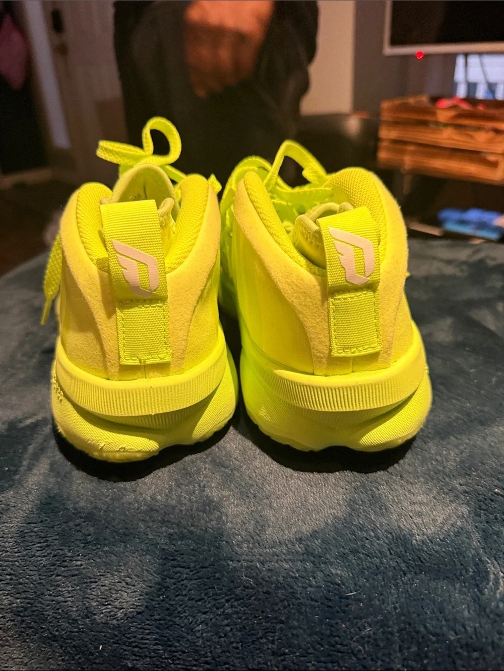 bright neon yellow Adidas Dame 8 EXTPLY 